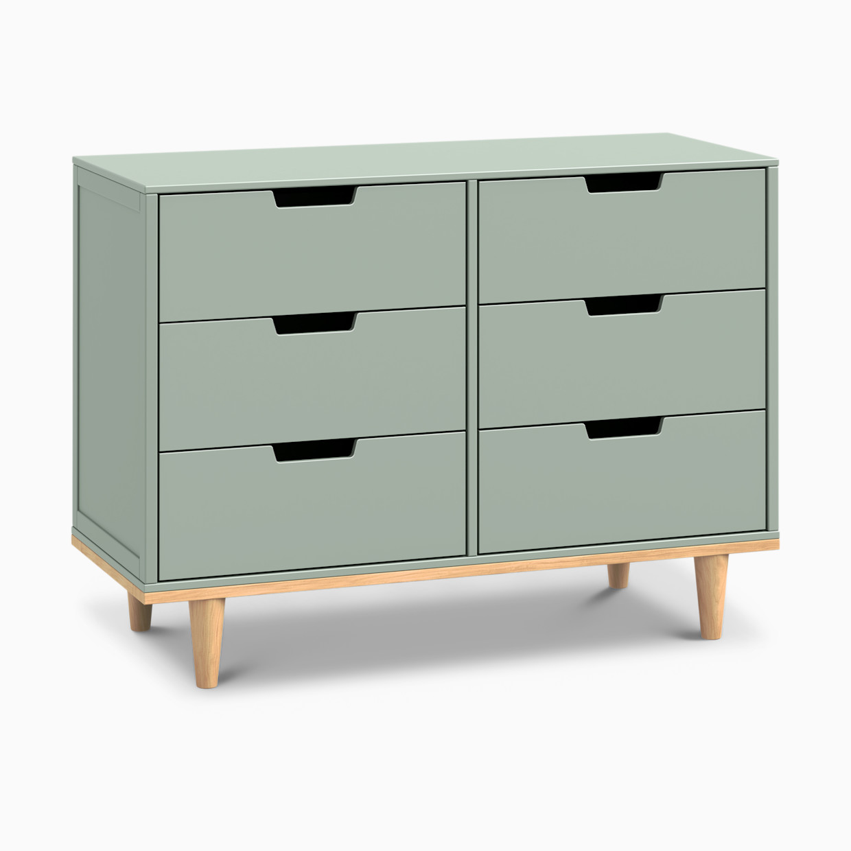 daVinci Marley 6-Drawer Double Dresser - Light Sage/Honey.