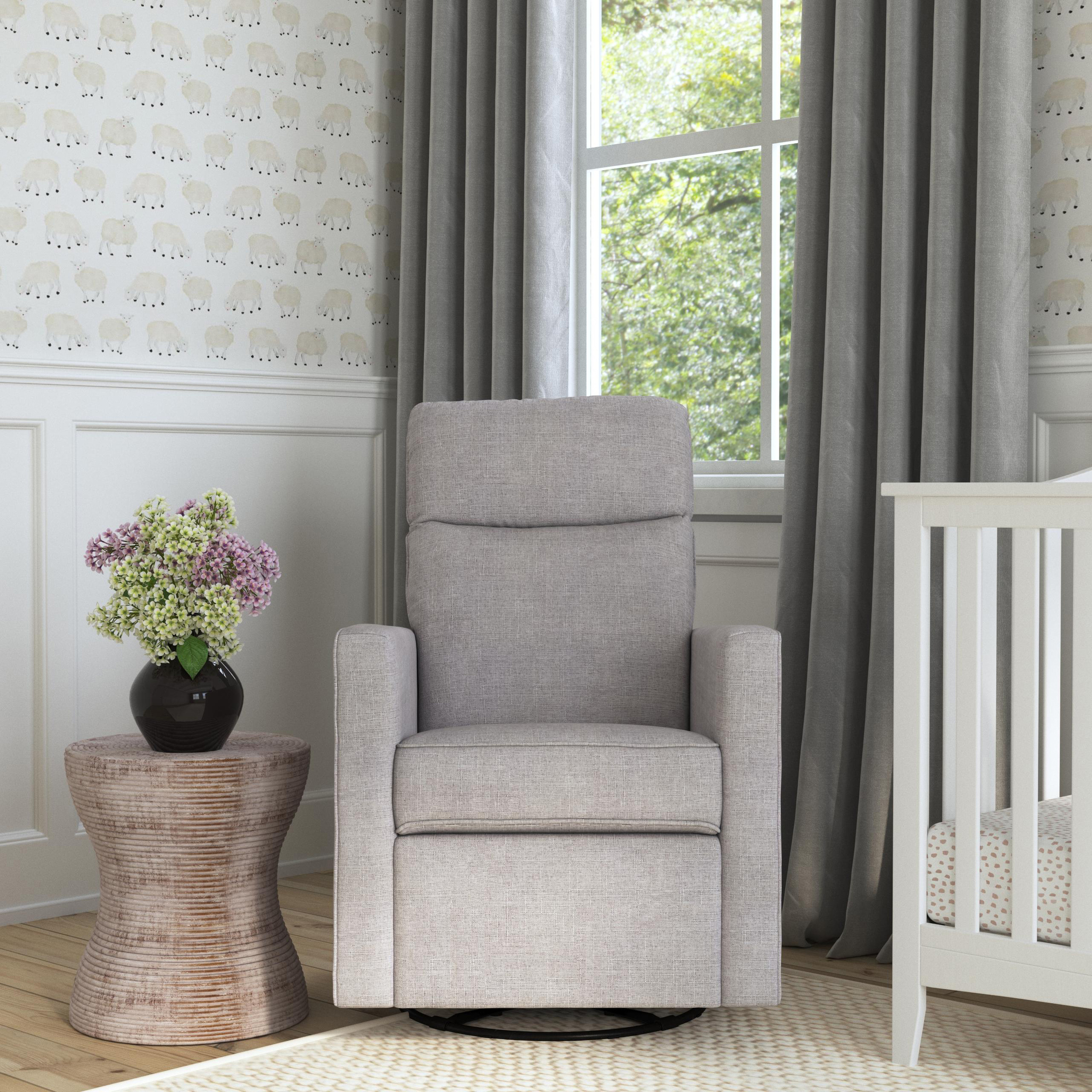daVinci Gabby Pillowback Swivel Glider - Misty Grey.