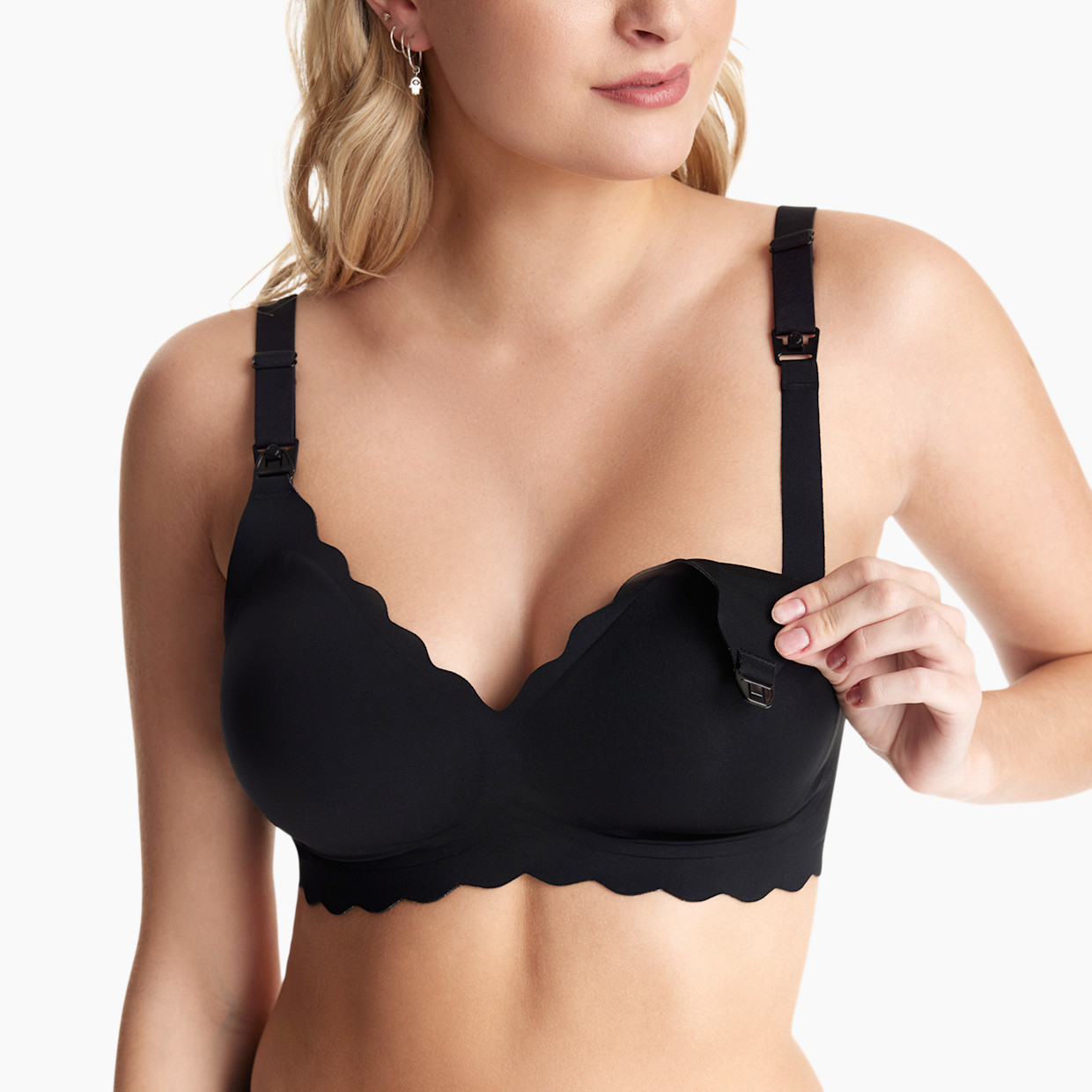 Momcozy Jelly Strip Nursing Bra - Black, M.