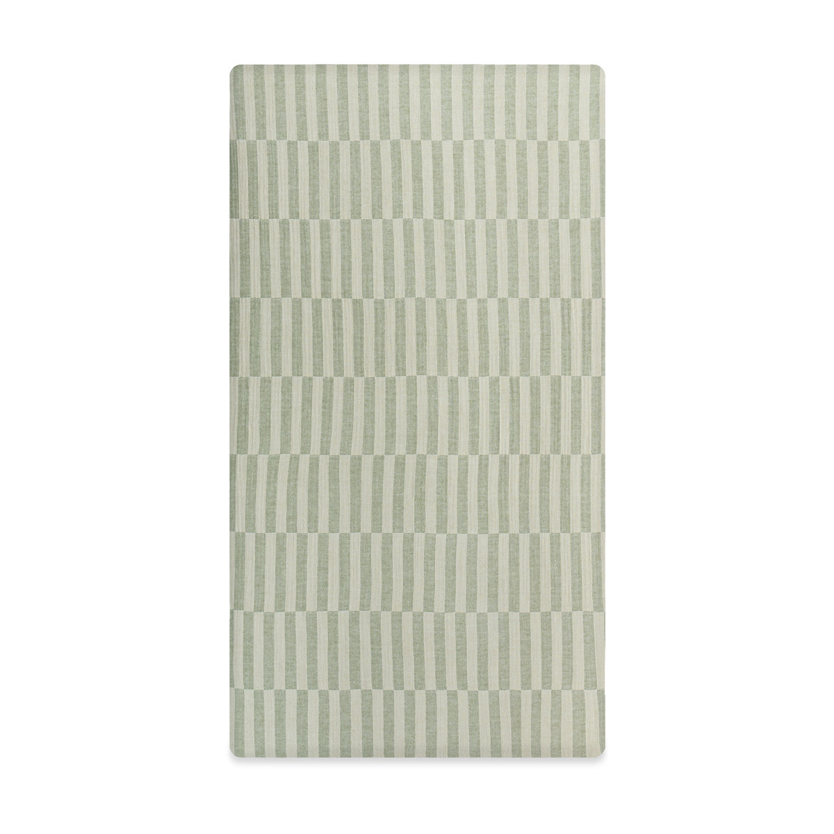 Moss Stripe Muslin Crib Sheet.