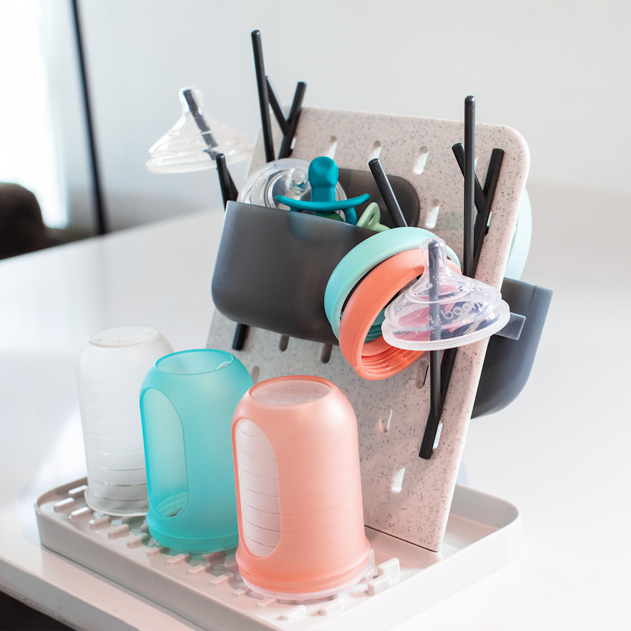 Boon Groove Customizable Countertop Drying Rack - Gray.