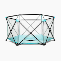 Regalo My Portable Play Yard Indoor and Outdoor, Washable, Aqua, 6-Panel, 48 Inch