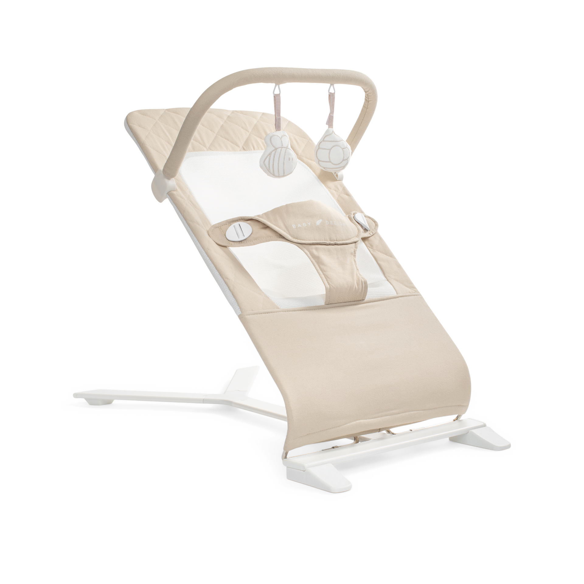 Baby Delight Alpine Deluxe Portable Bouncer, Infant, 0-6 Months, 100% GOTS Certified Cotton Fabrics, Organic Oat