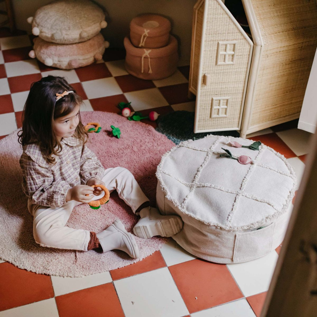 Lorena Canals Tic-Tac-Toe Pouf.