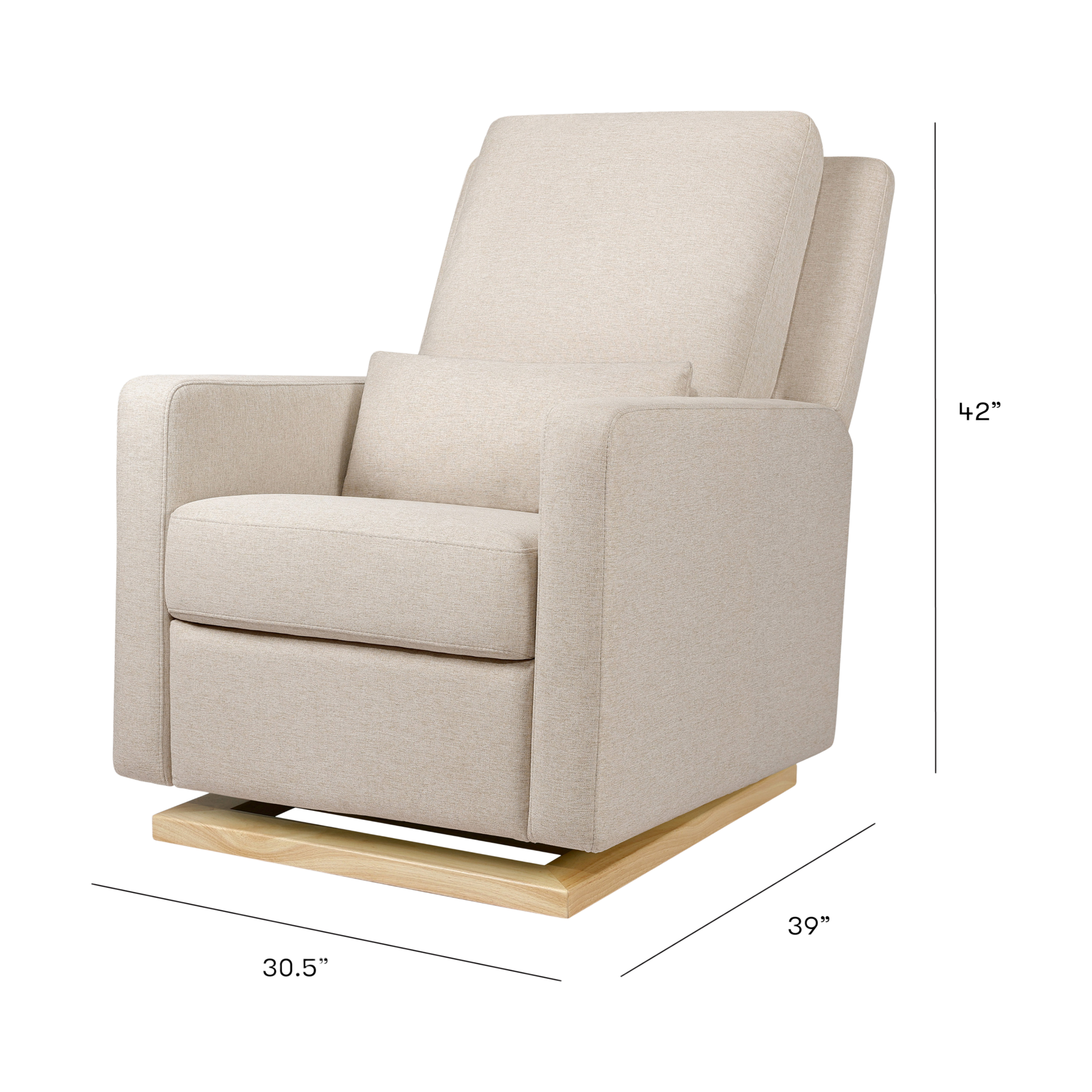babyletto Sigi Recliner and Glider Performance Beach EcoWeave With