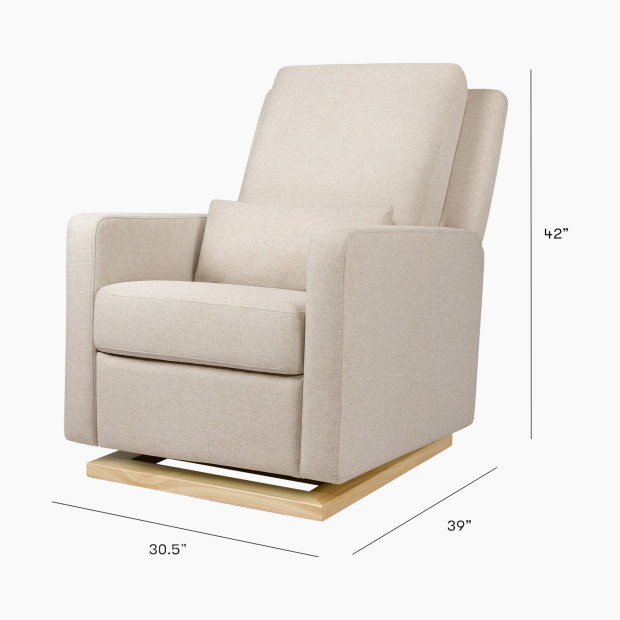 babyletto Sigi Recliner and Glider - Performance Beach Eco-Weave With Light Wood Base.