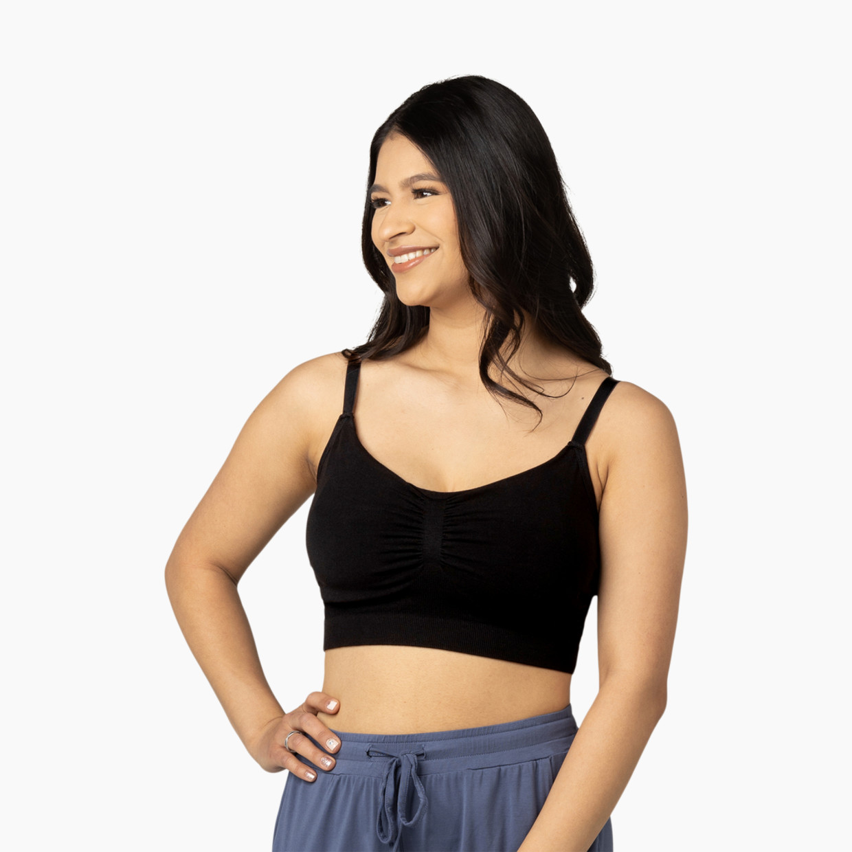 Kindred Bravely Sublime Bamboo Hands-Free Pumping Lounge & Sleep Bra - Black, X-Large.