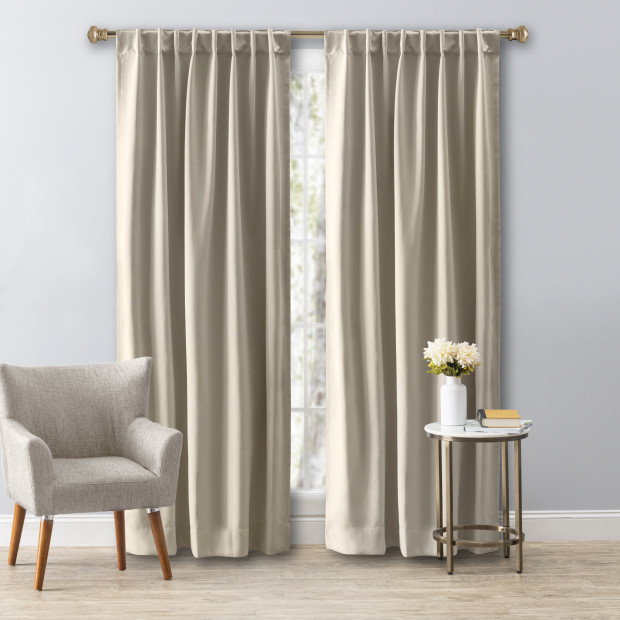 Ricardo Trading Ultimate Black-Out 2-Way Pocket Window Panel Curtain - Putty, 56"W X 96"L.