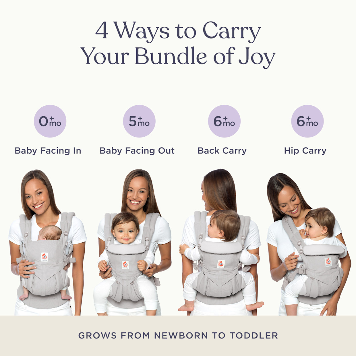 Ergobaby Omni Classic Carrier - Pearl Gray Cotton.