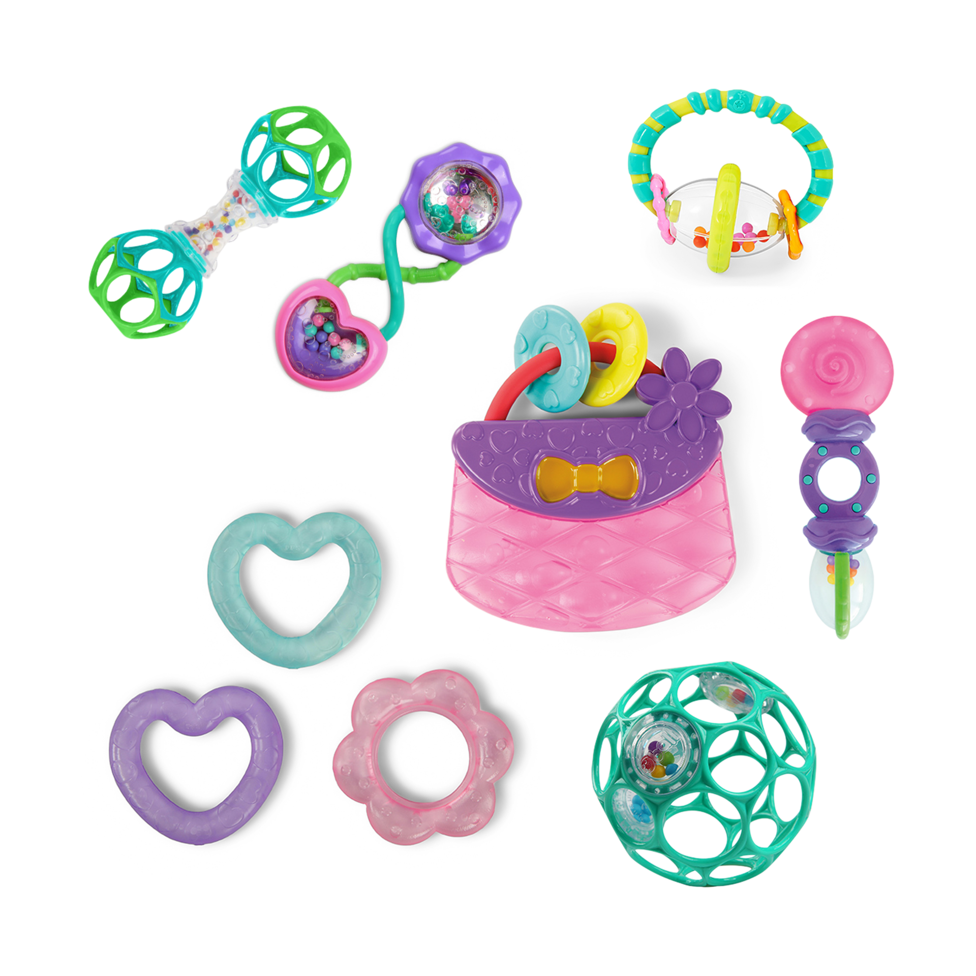 Bright Starts Everything Nice 9-Piece Rattle Gift Set.