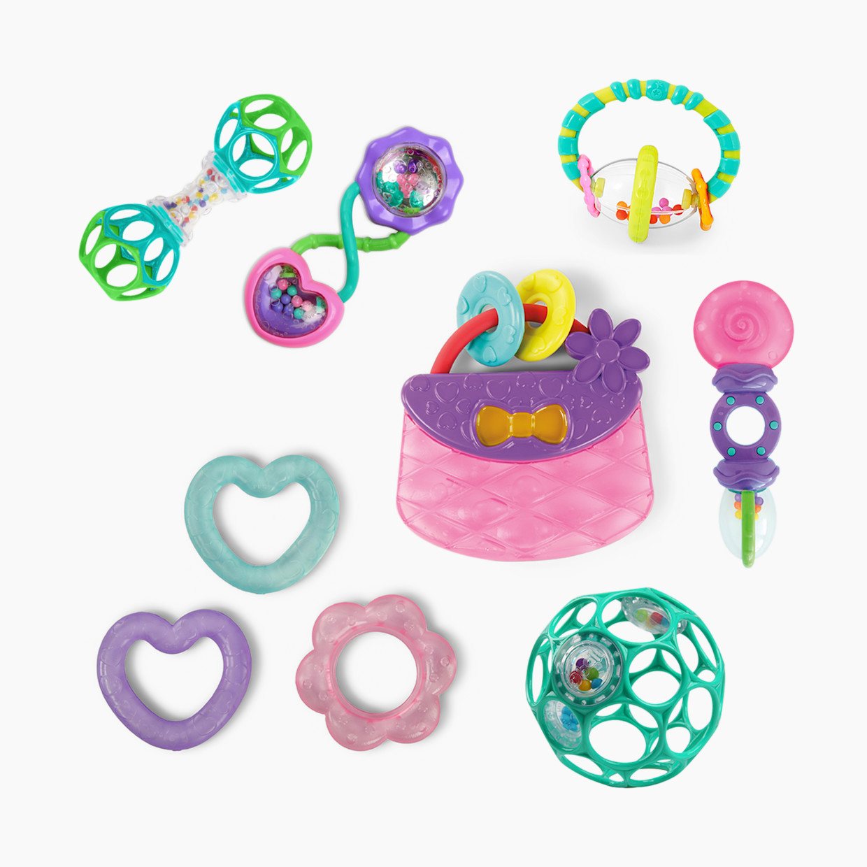 Bright Starts Everything Nice 9-Piece Rattle Gift Set.