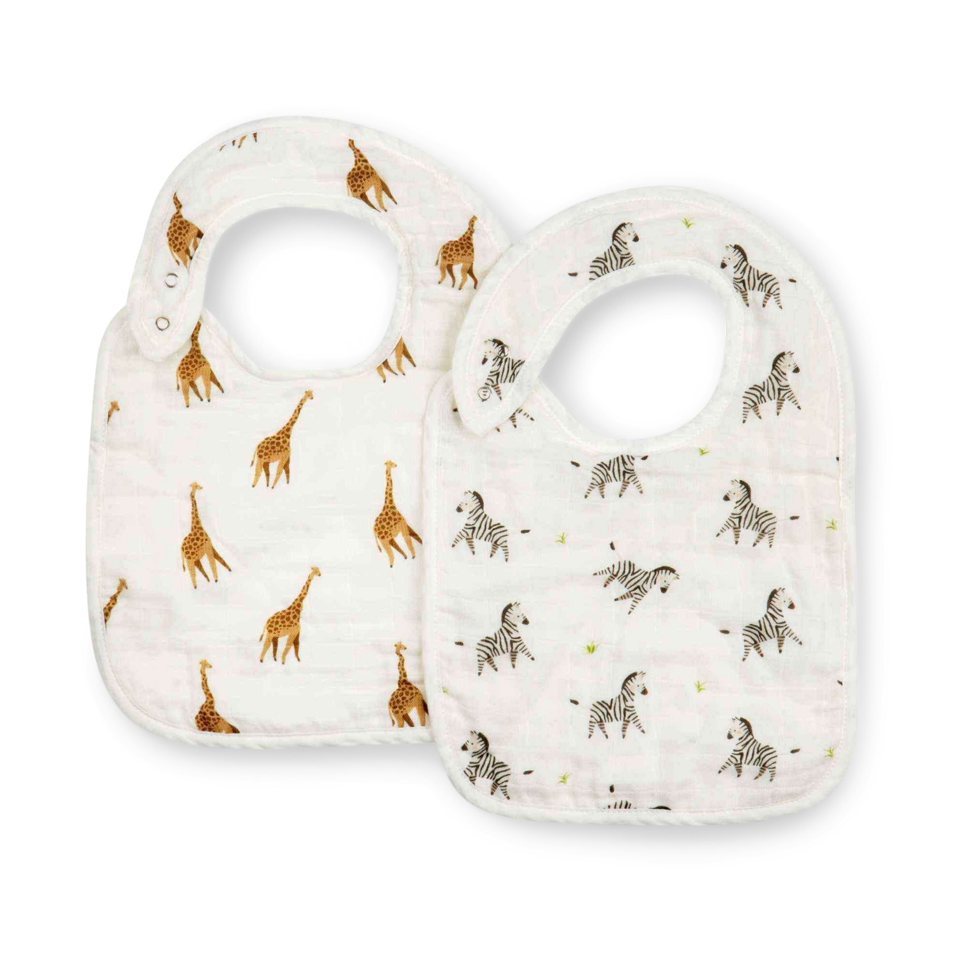 Bamboo Little Bamboo Snap Bib - Giraffe & Zebra.