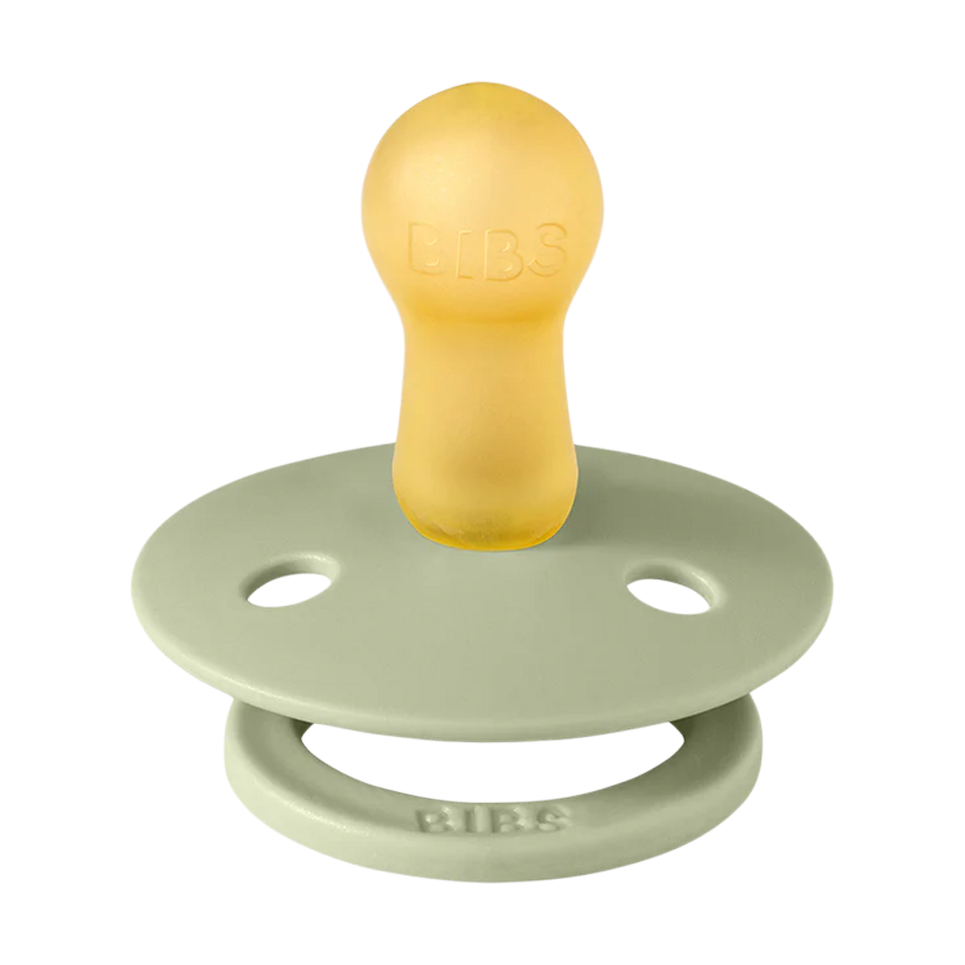 BIBS Studio Pin Colour Natural Rubber Pacificier (2-pack) - Sage, Size 2.