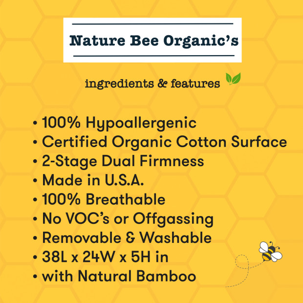 Nature Bee Organic's 2-Stage Mini Crib Mattress - Organic White, Mini Crib Mattress.