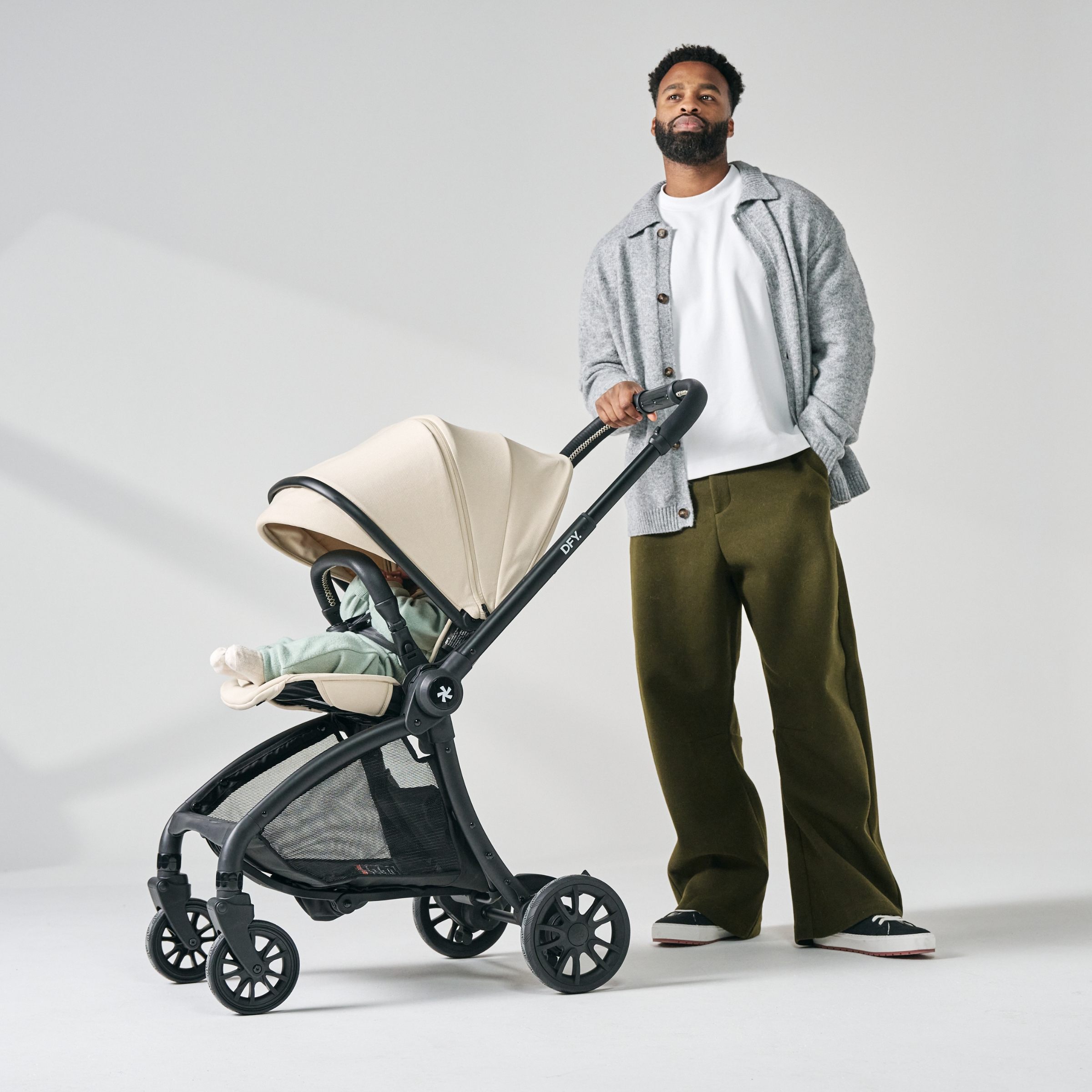 DFY R1 Stroller - Cream/Matte Black.