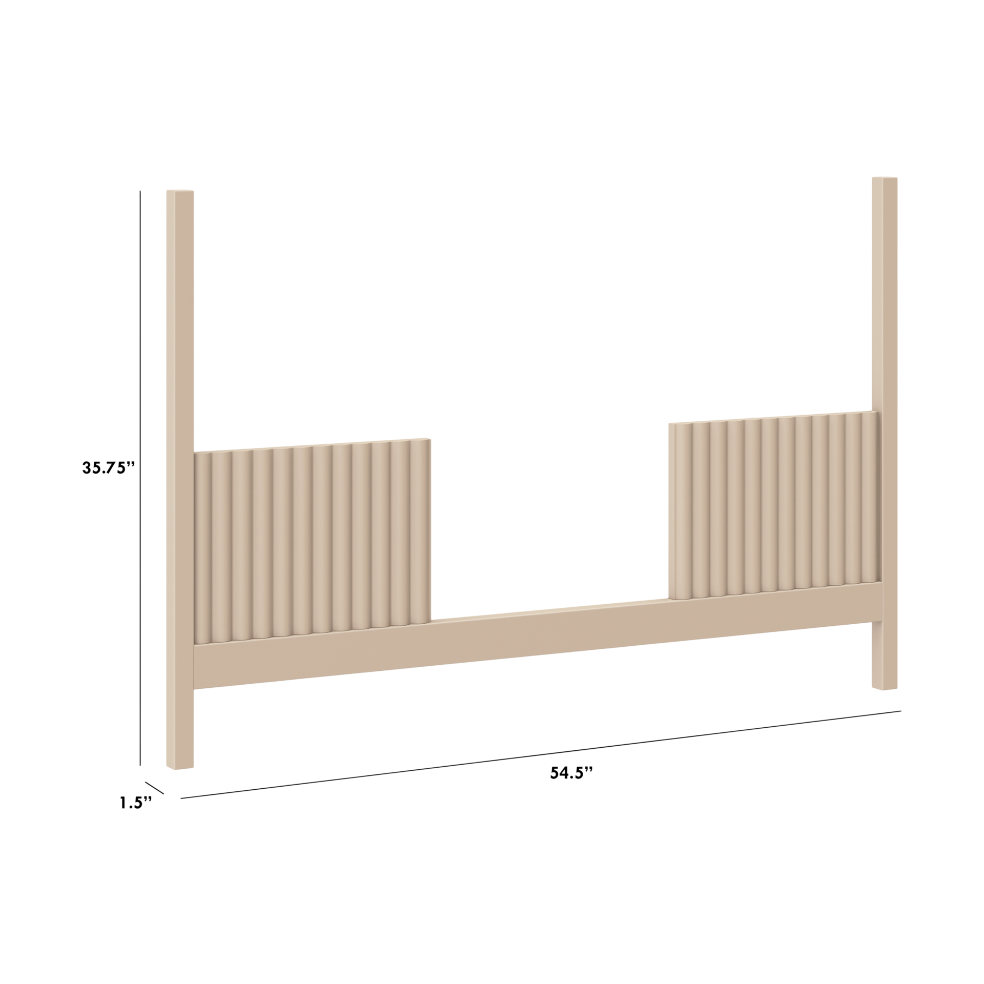 babyletto Moab 3-in-1 Convertible Crib Toddler Bed Conversion Kit - Taupe.