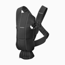 BabyBjörn Baby Carrier Mini, Black, Woven | Newborn Carrier (7-25 lbs), Ergonomic, Easy-to-Use