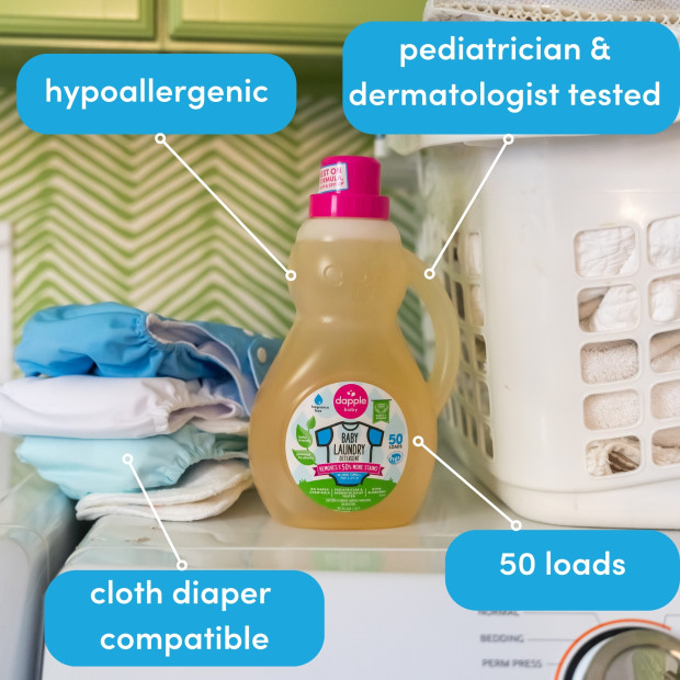 Dapple Baby Laundry Detergent - Pink, Fragrance-Free, 50 Oz.