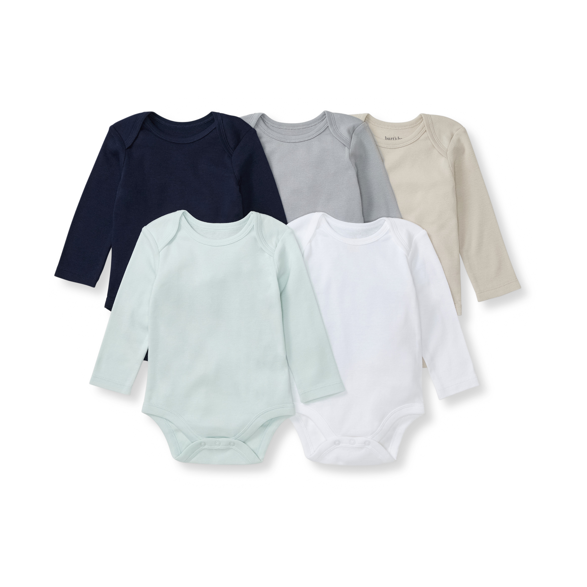 Burt's Bees Baby Organic Cotton Bodysuits – Baby Boy & Girl Short and Long Sleeve One-Pieces, 5-Pack
