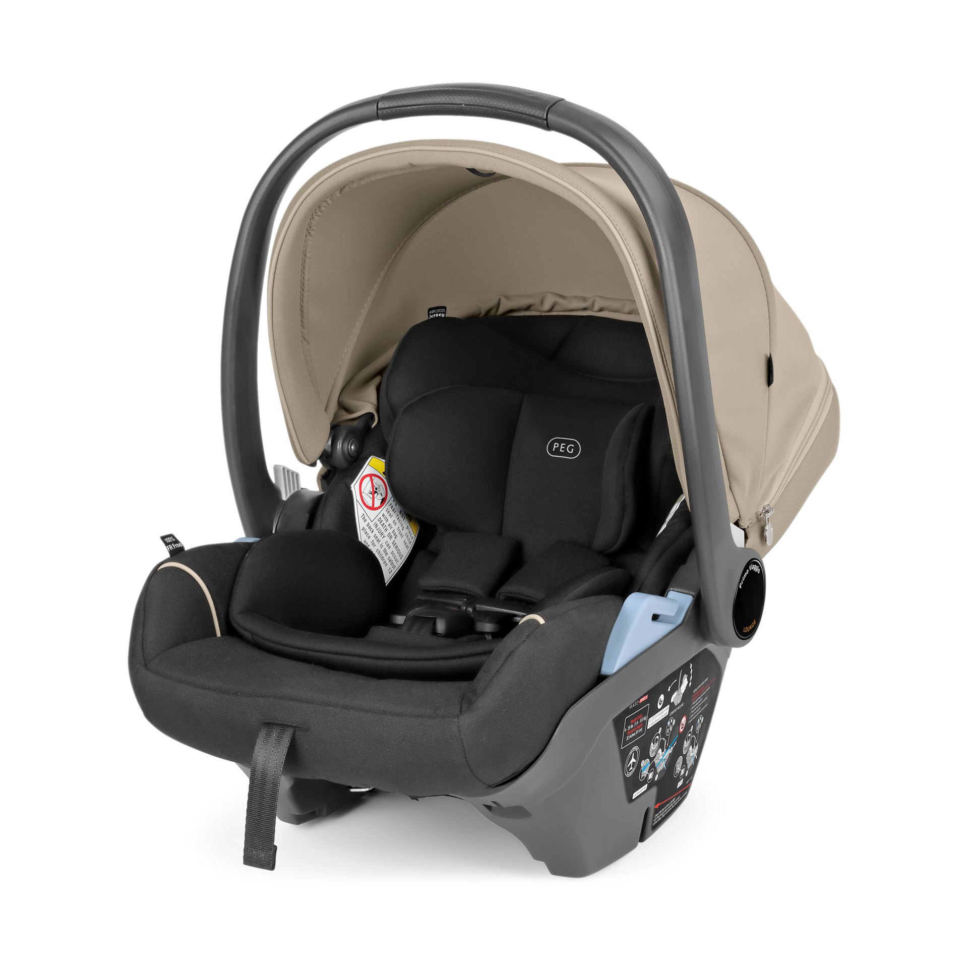 Peg Perego PEG Primo Viaggio Lounge - Reclining Rear Facing Infant Car Seat - Vanilla Blend.