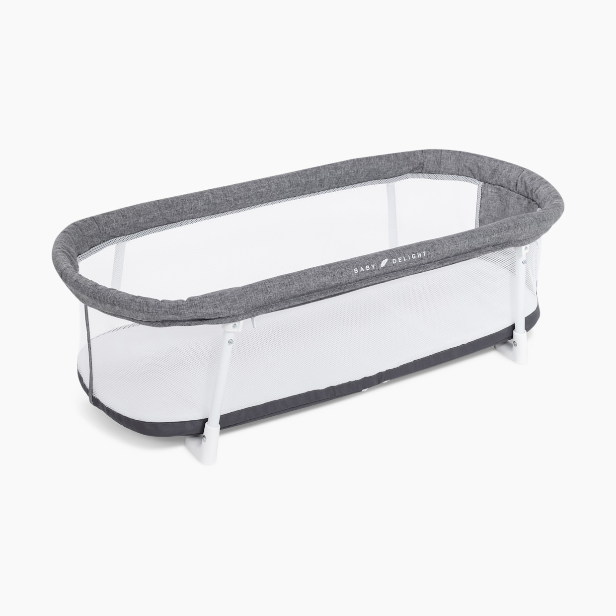 Baby Delight Snuggle Nest Portable Bassinet - Charcoal Tweed.