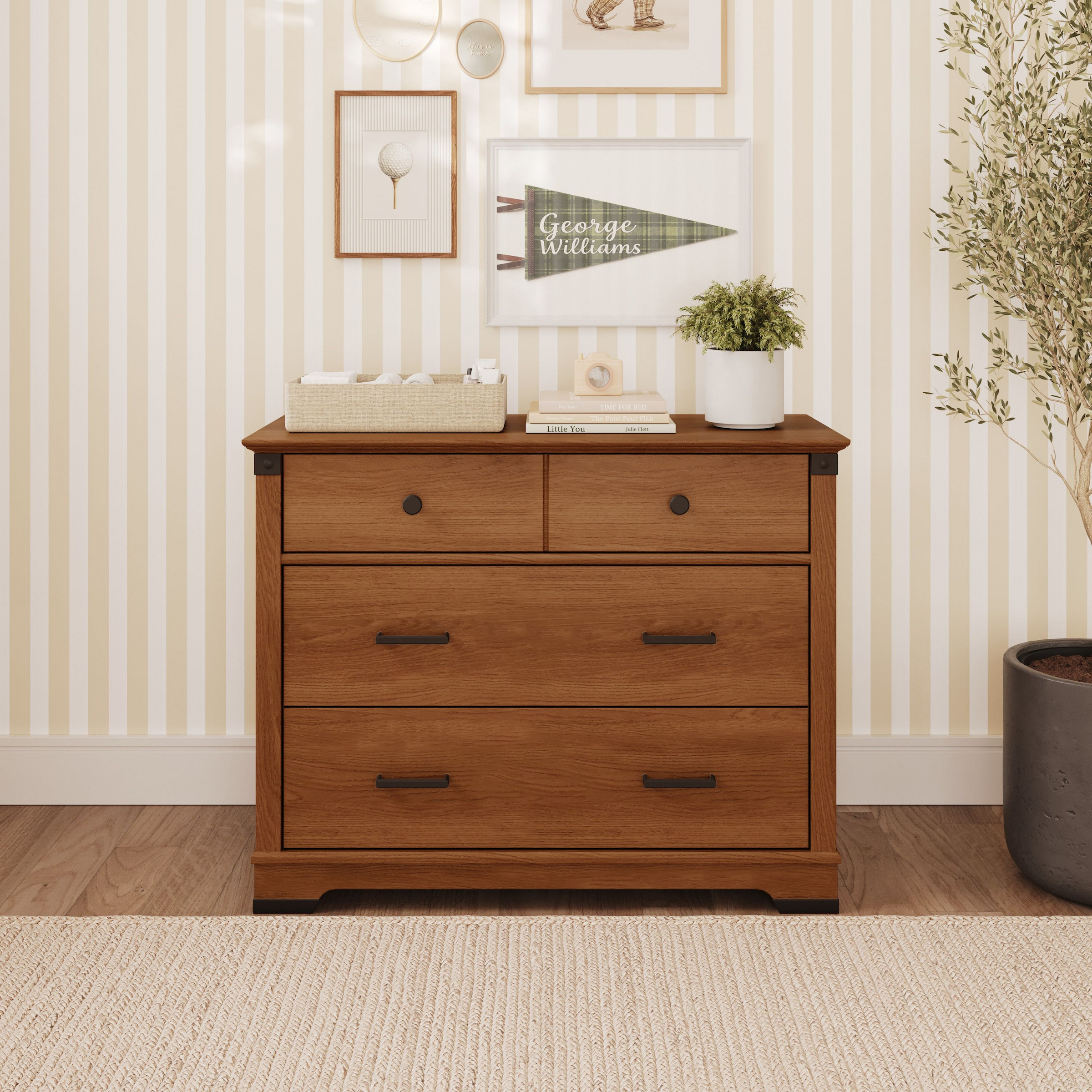 Child Craft Redmond 3-Drawer Dresser - Coach Cherry.