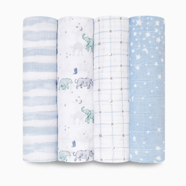 Aden + Anais Cotton Muslin Swaddle 4-Pack.