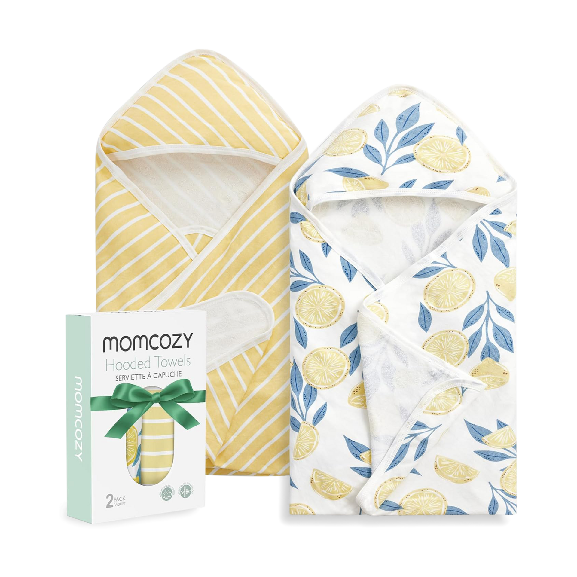 Momcozy Baby Towel with Hooded - Ultra Soft & Absorbent Large Bath Towel Set for Comfort & Gentle on Baby's Skin - Med Thick& Durable -Shower Gift & Bath Essential for Newborn, Infant, Toddler