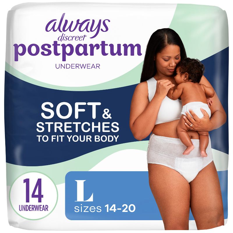 Always Discreet Postpartum Underwear Maxi Pad.