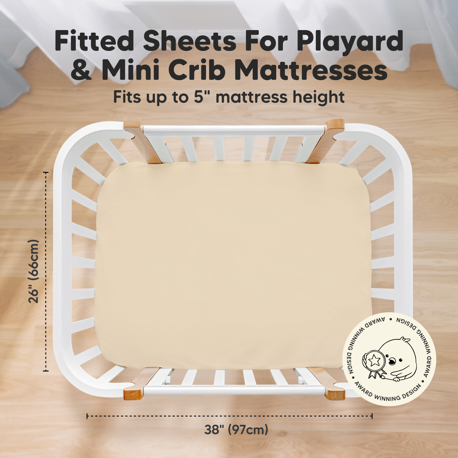 KeaBabies Isla Fitted Mini Crib Sheets Khaki Babylist Shop