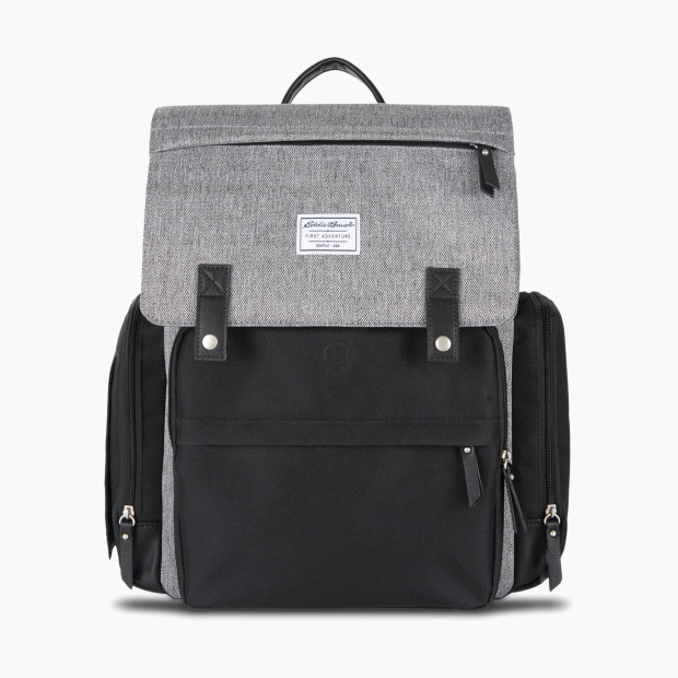 Eddie Bauer Cascade Diaper Bag Backpack - Black/Grey.