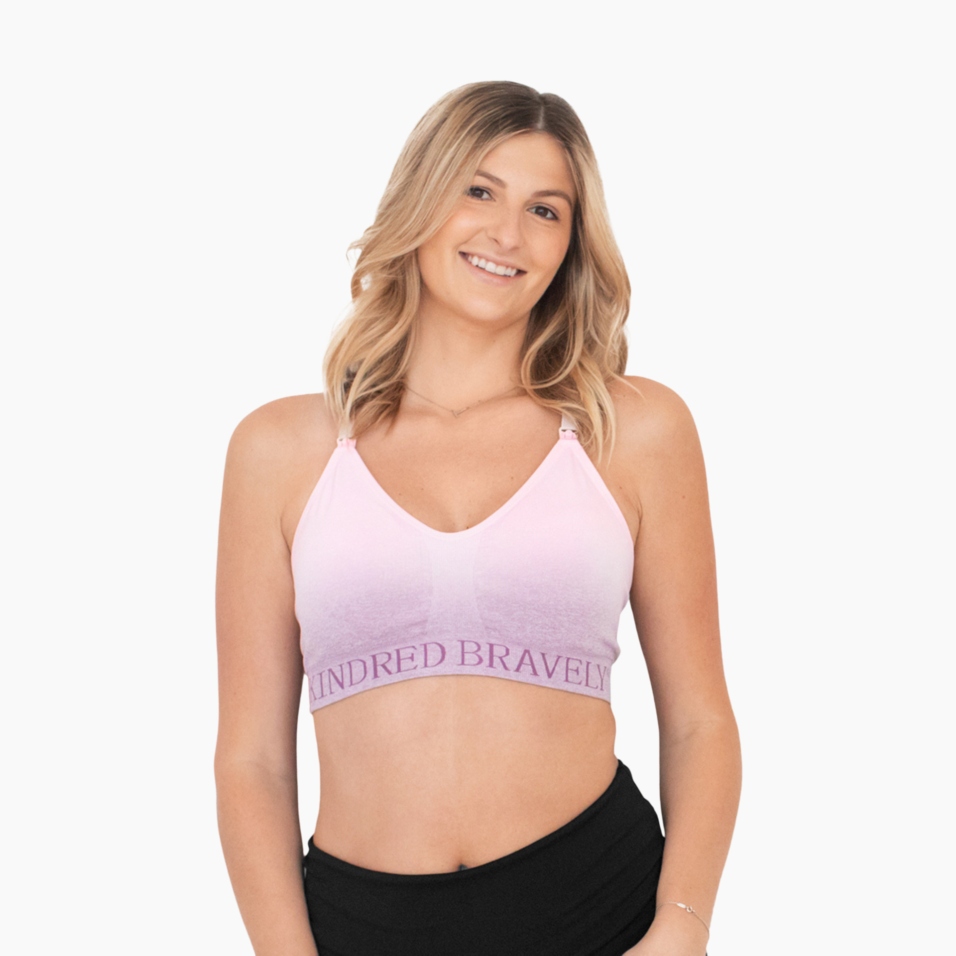 Kindred Bravely Sublime Hands-Free Pumping & Nursing Sports Bra - Ombre  Purple, Large-Busty