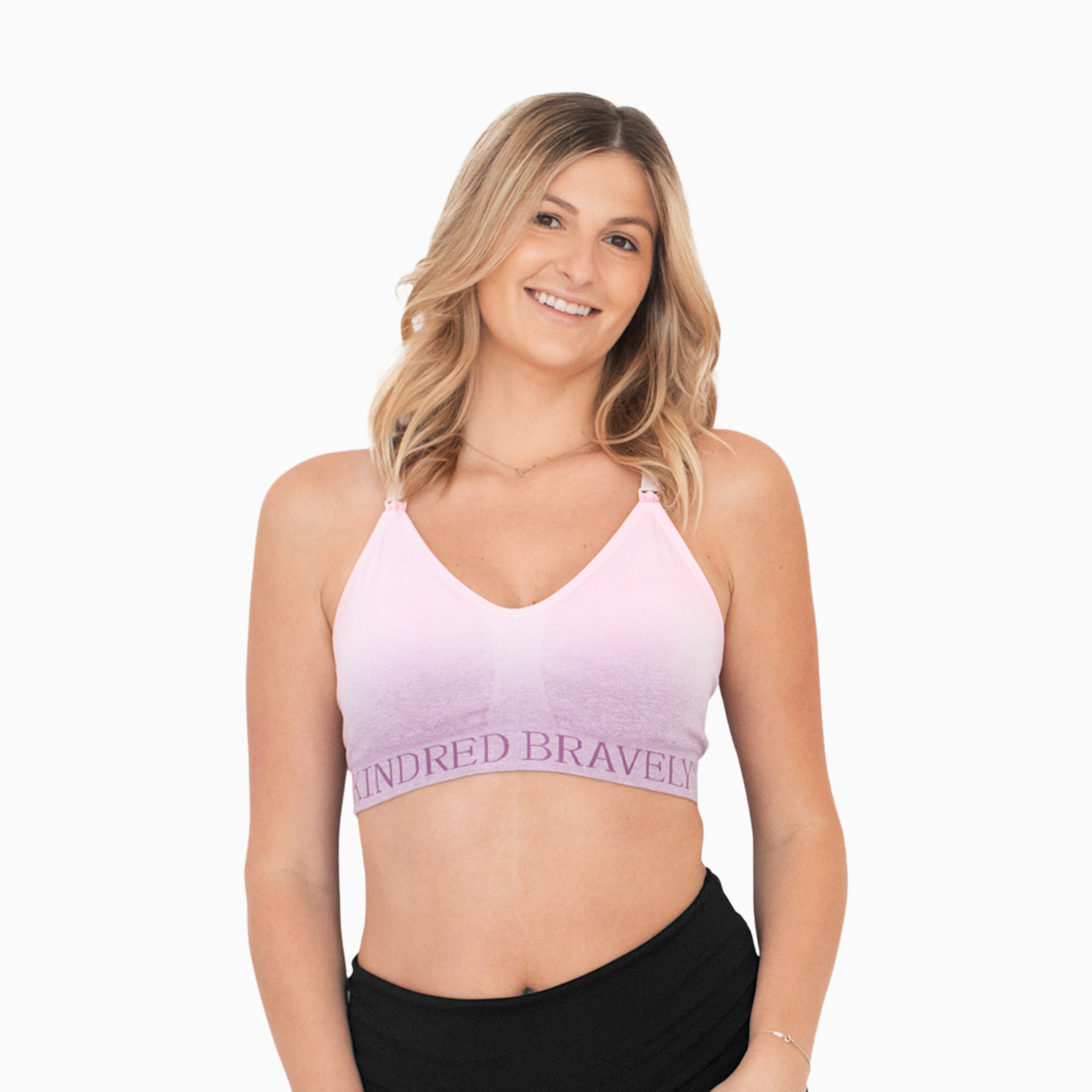 Kindred Bravely Sublime Hands-Free Pumping & Nursing Sports Bra - Ombre Purple, 2X.