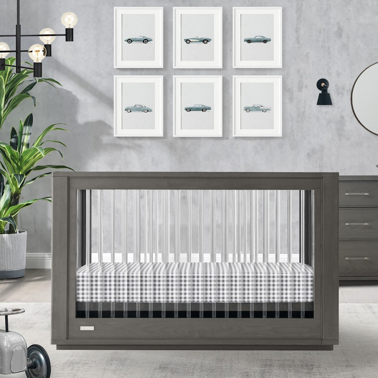 Bellini Vienna 4-in-1 Convertible Crib - Darkwash Ash With Acrylic.