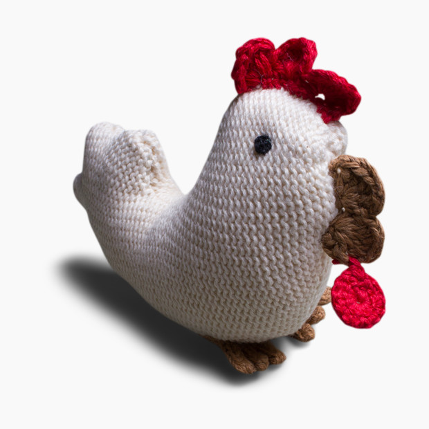 Estella Organic Cotton Handmade Baby Rattle - Chicken.