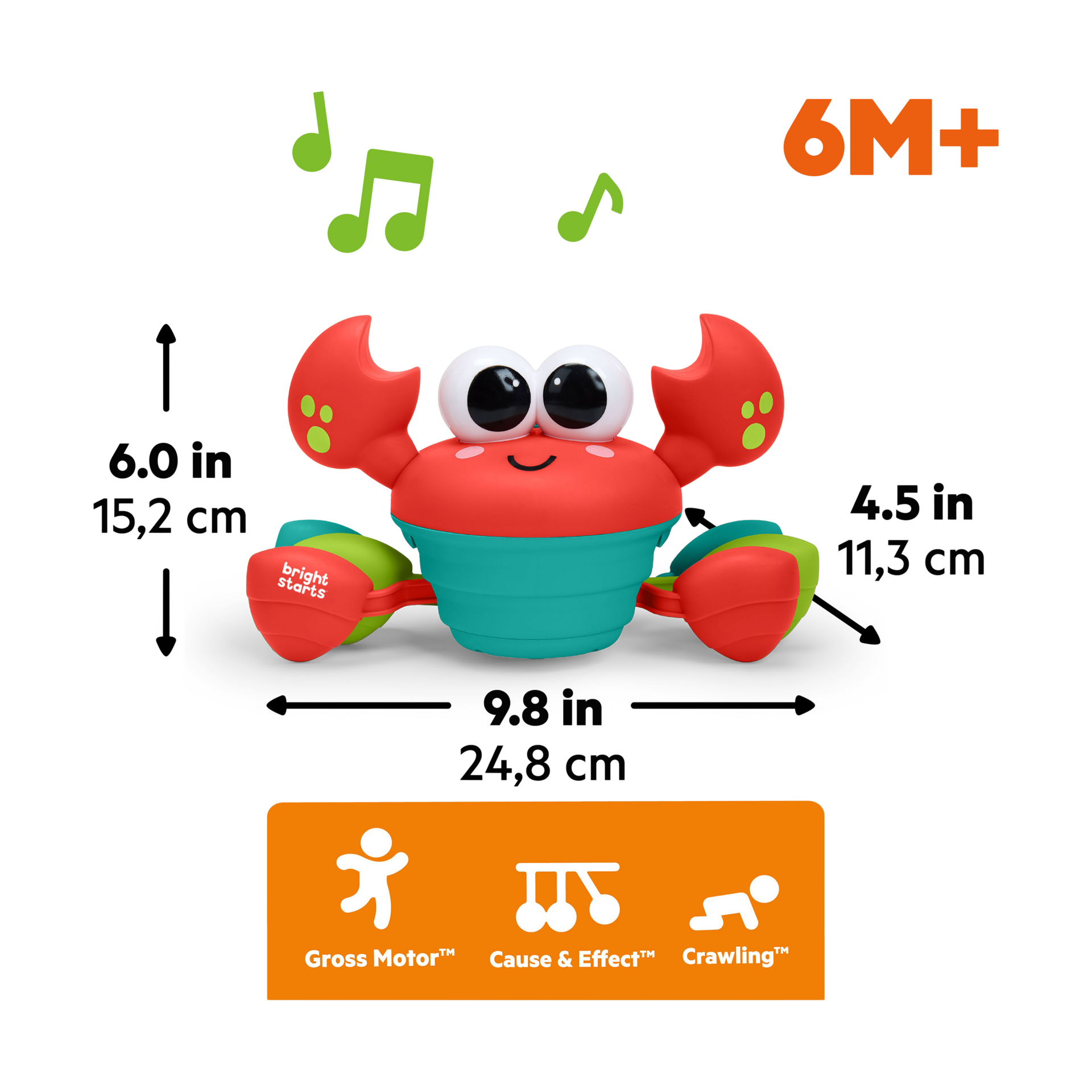 Bright Starts Rockin’ Crawling Crab Baby Toy.
