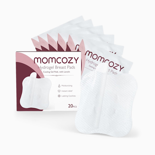 Momcozy Hydrogel Nipple Pads with Soothing Lanolin.
