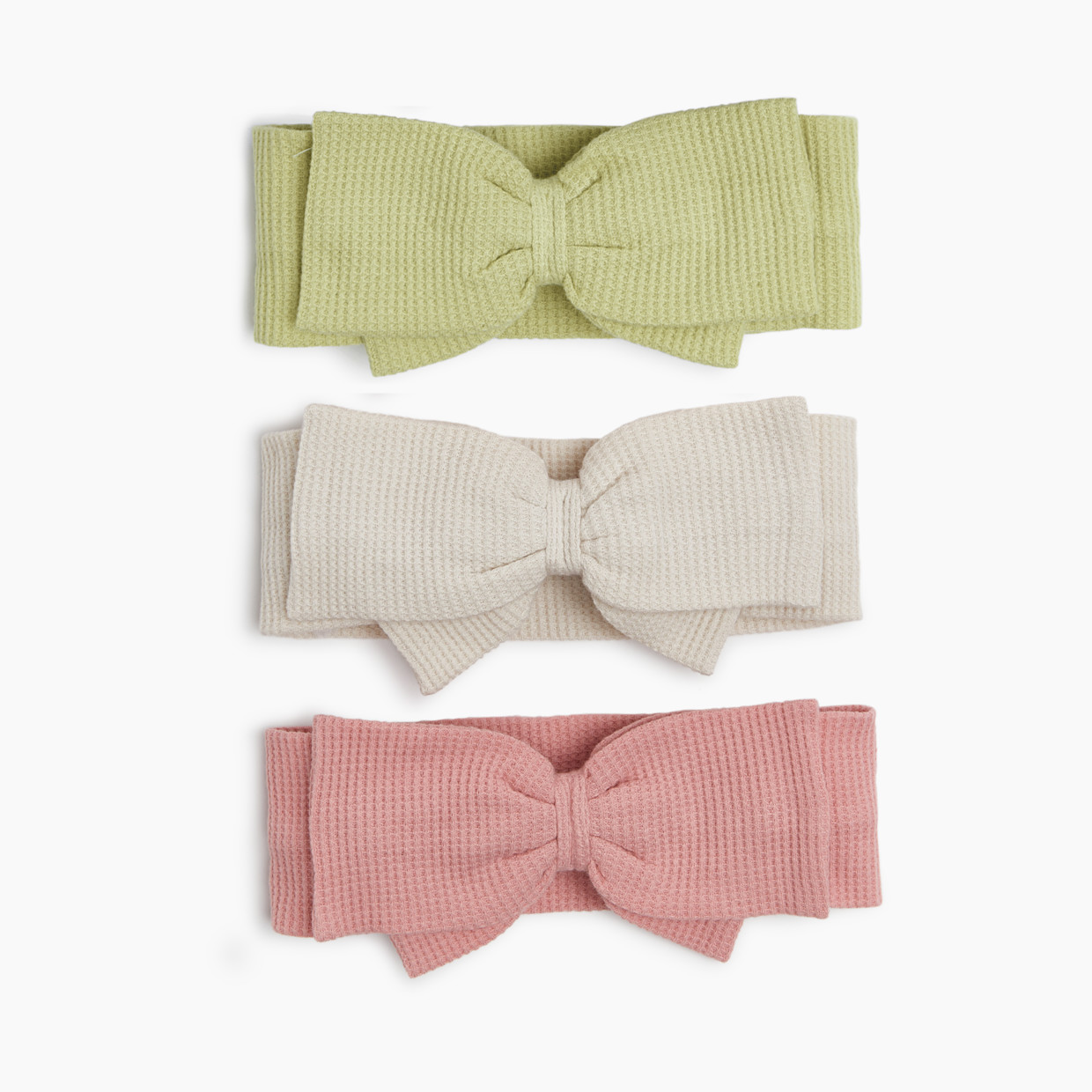 Tiny Kind 3 Pack Organic Waffle Headbands - Multi, Os.