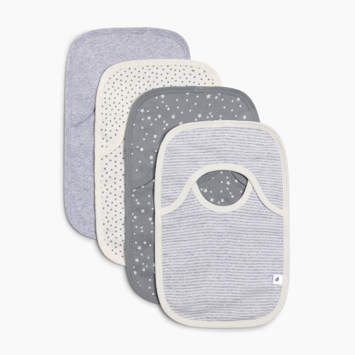 Small Story Organic Lap Bib (4 Pack) - Grey.