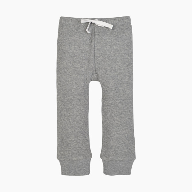 Burt's Bees Baby Organic Quilted Bee Pant - Heather Grey, 0-3 Months.