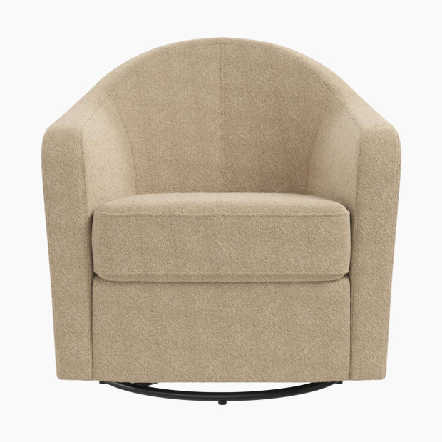 Little Seeds Gentle Curved Swivel Accent Chair - Taupe Boucle.