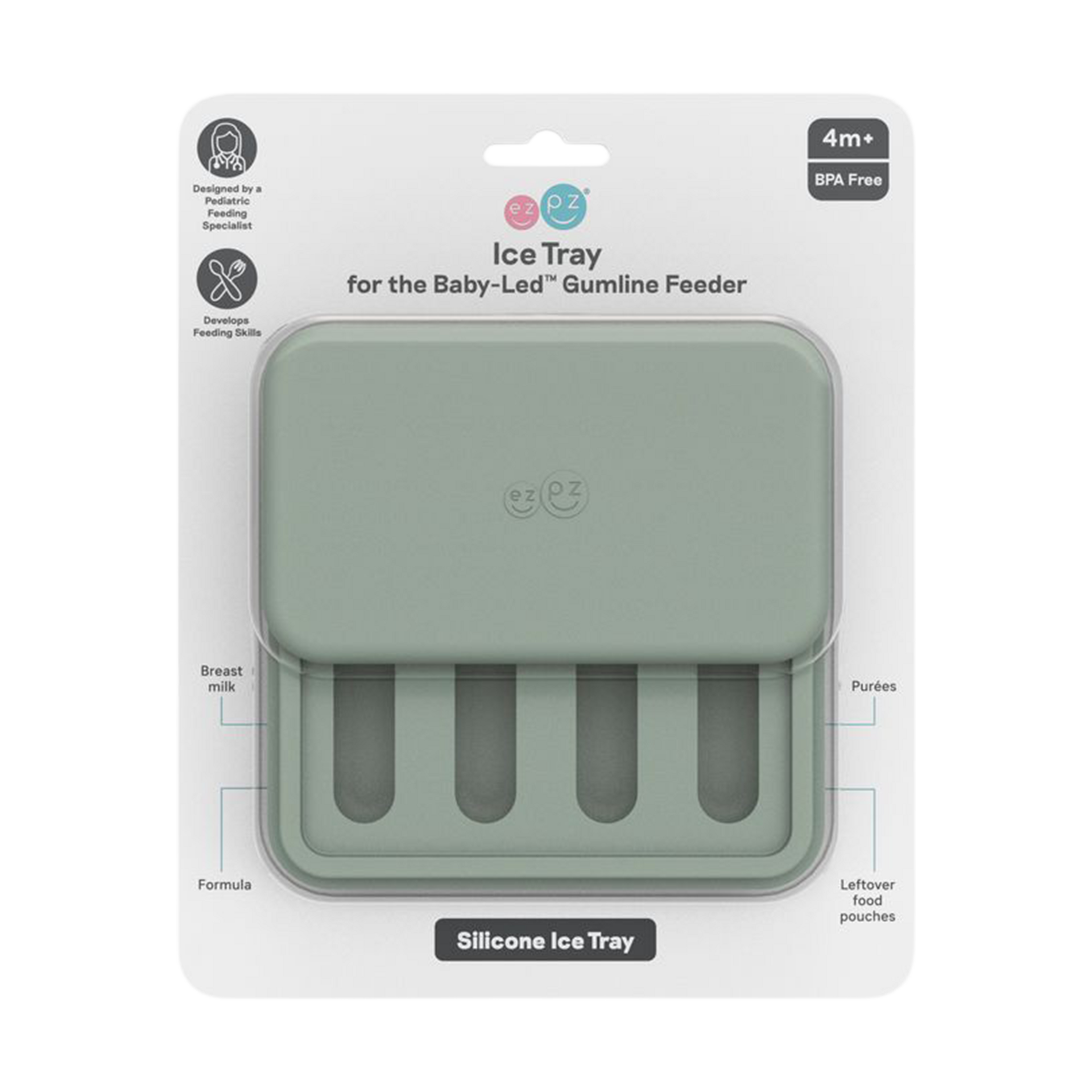 ezpz Gumline Feeder Ice Tray - Sage.