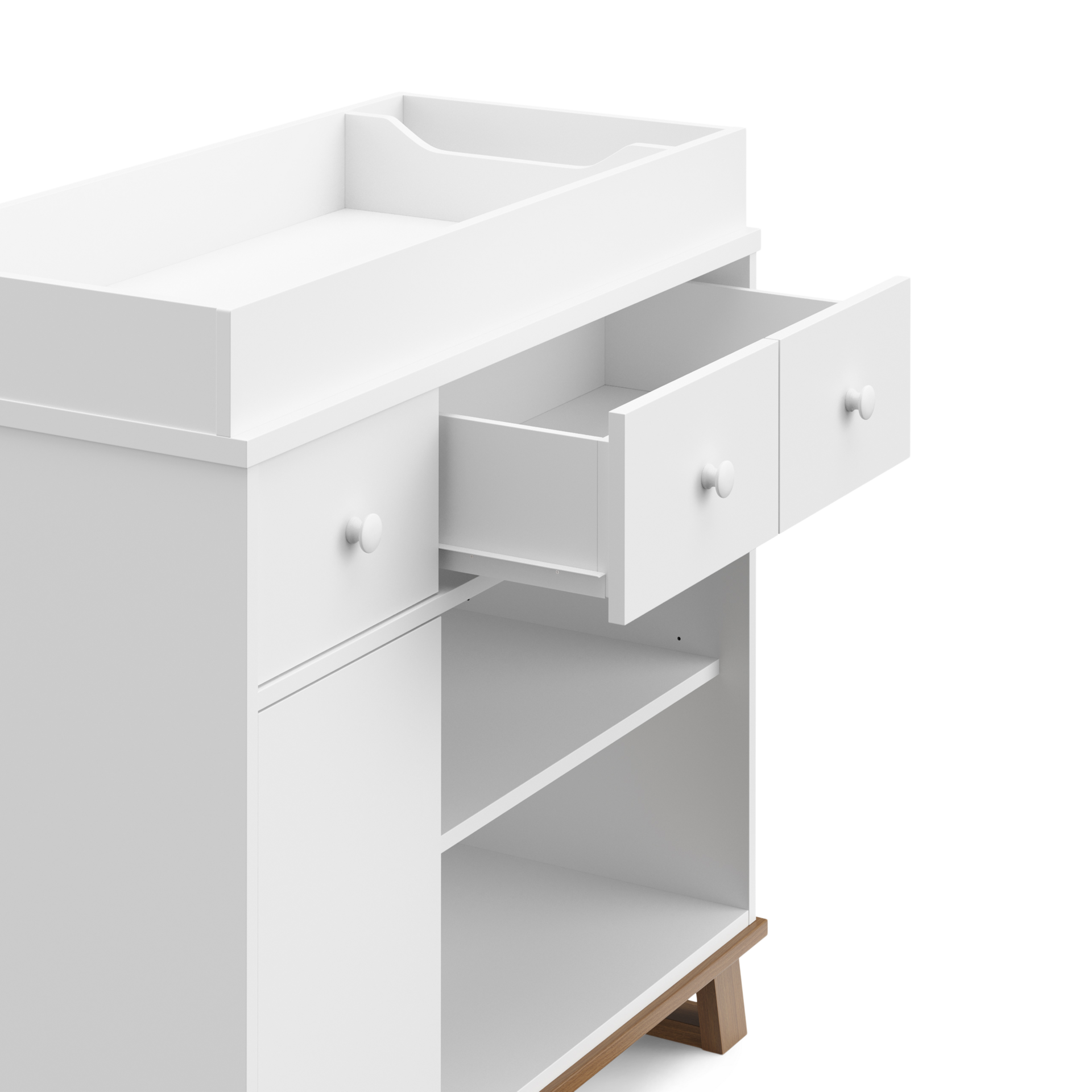 Storkcraft Modern Nursery Changing Table Dresser - White/Vintage Driftwood.
