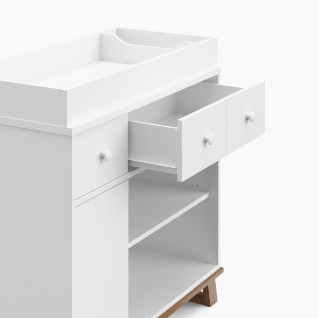 Storkcraft Modern Nursery Changing Table Dresser - White/Vintage Driftwood.