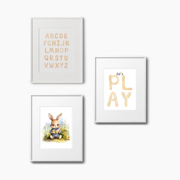 Play & Oak Neutral Bunny Wall Art Bundle.