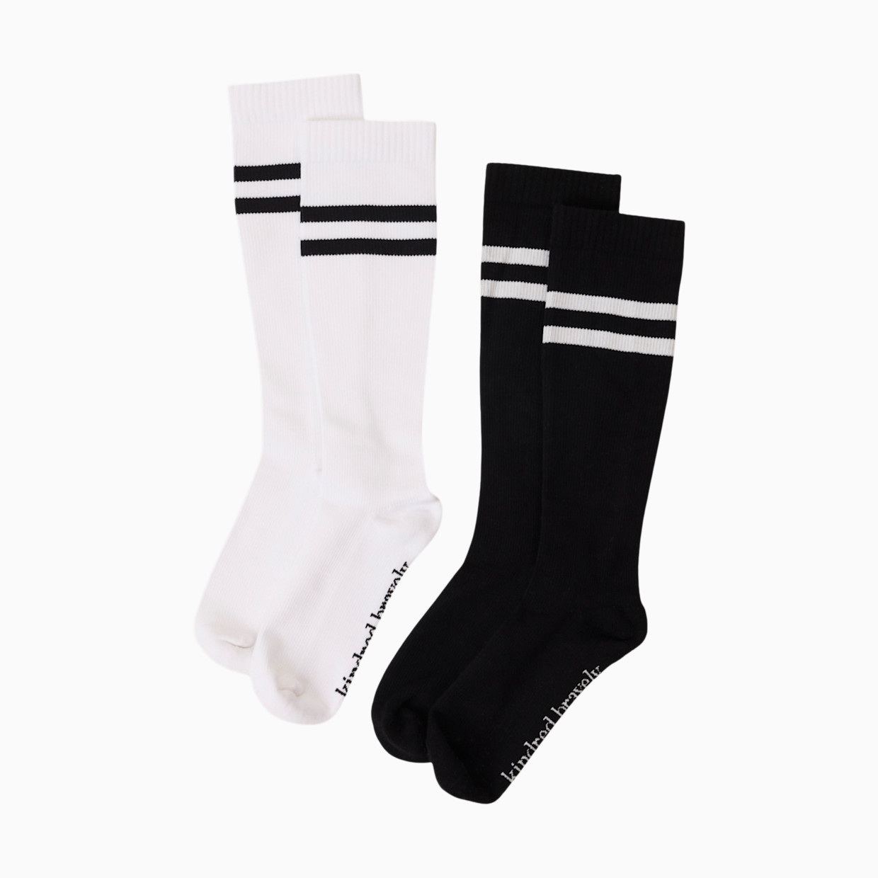 Kindred Bravely Premium Maternity Compression Socks (2-Pack) - Black & White, One Size.