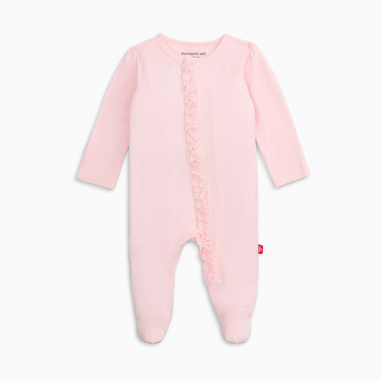 Magnetic Me Modal Magnetic Ruffle Footie - Pink Dogwood, Newborn.