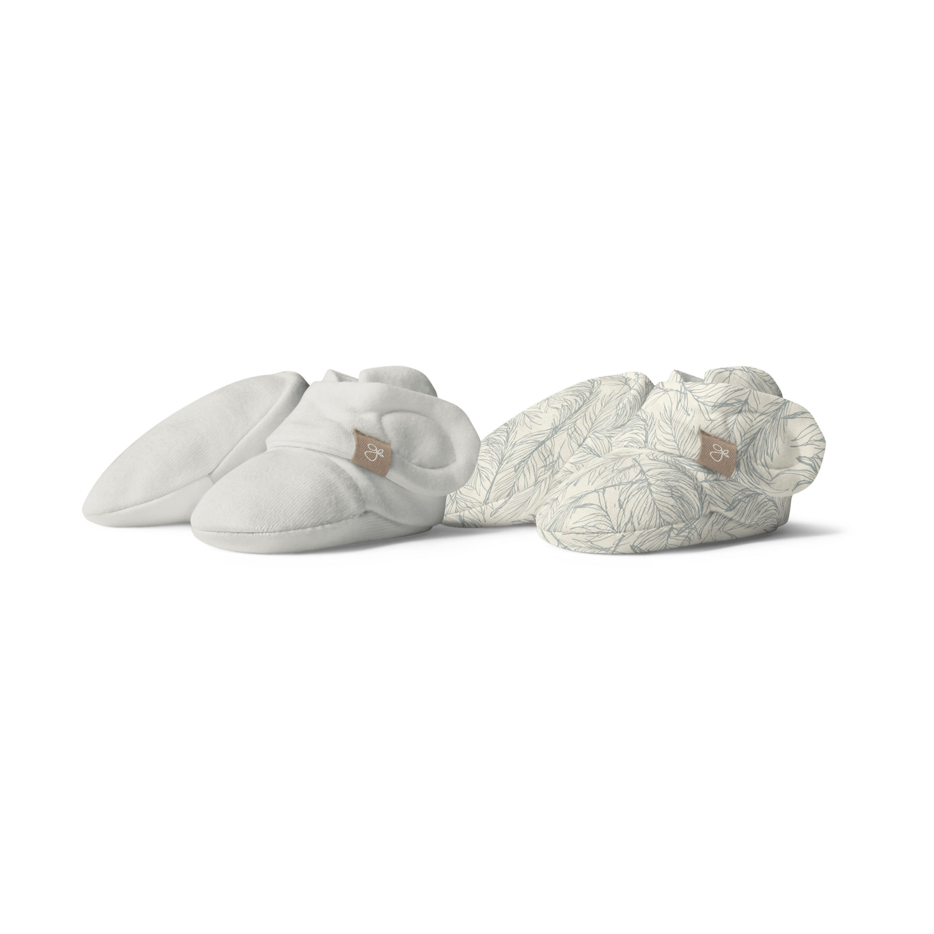 Goumi Kids Stay-On Baby Booties (2 pack) - Coastal + Cloud, 0-3 Months.