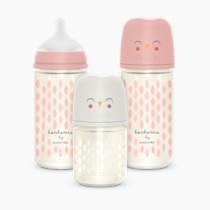 Suavinex Bonhomia Glass Baby Bottle with SX PRO Silicone Nipple, Anti Colic Baby Bottles, Baby Bottles for Breastfed Babies, 3 Pack, Pink/Beige
