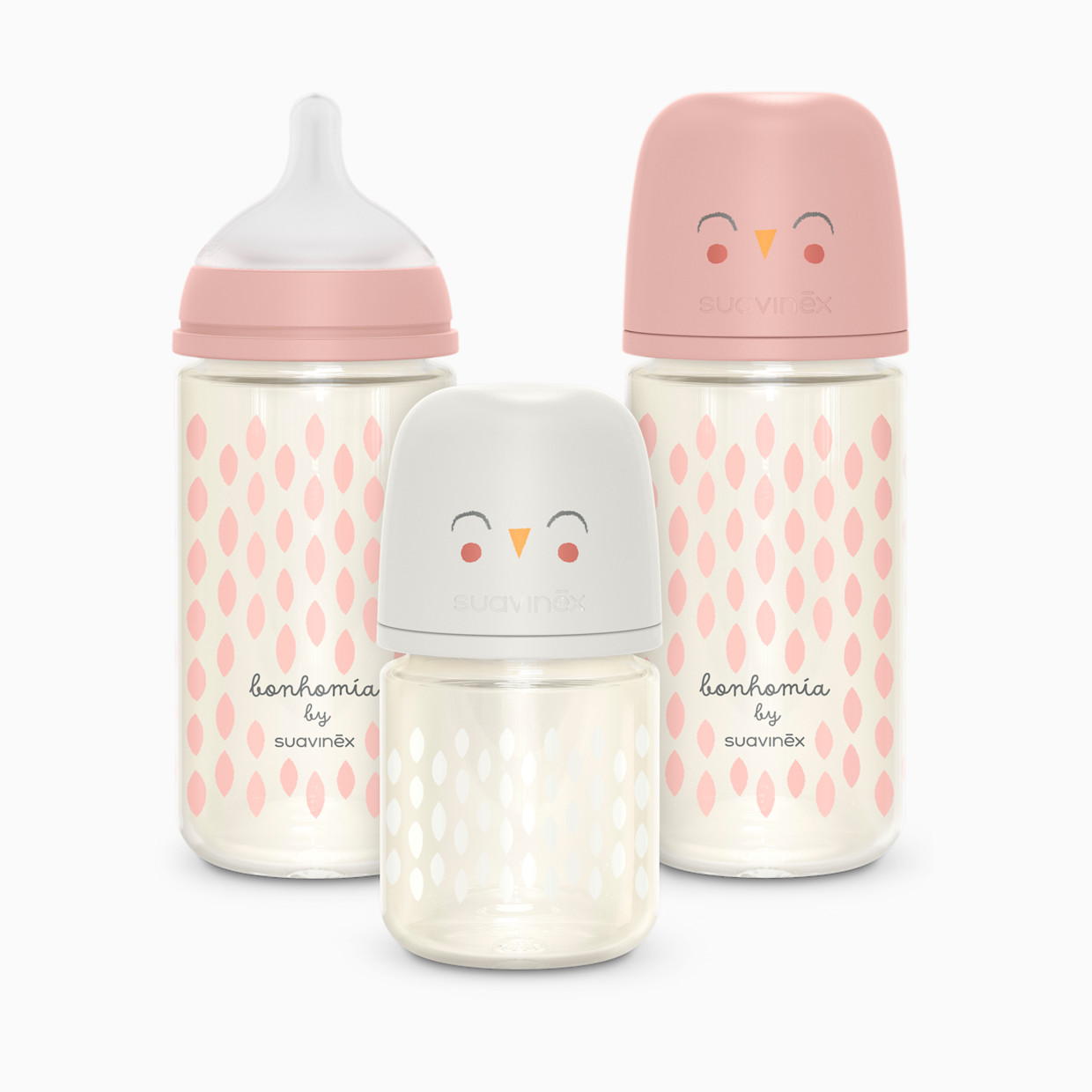 Suavinex Bonhomia SX PRO Glass Bottle - Beige/Pink.